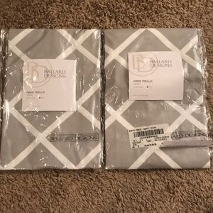 NWT 2 Ballard Designs Gray & White Euro Shams